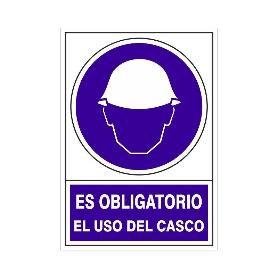 SEÑAL 600 ADHESIVA 148X105OBL.USO CASC ES OBLIGATORIO EL USO DEL CASCO
