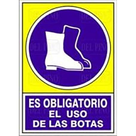 SEÑAL 602 PLAST.420X297 OBLI.USO BOTAS ES OBLIGATORIO EL USO DE LAS BOTAS