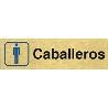 PLACA ALUMINIO ORO 150X45 CABALLERO