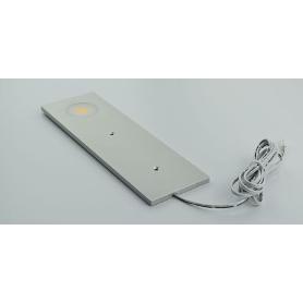 FOCO COB LED 3,5W 60X190XH5 ALUMINIO PLATA FASTON JST, CABLE 1,5MT, 12V, SIN TRANSFORM.
