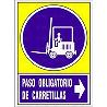 SEÑAL 659 PLAST.295X210P.OBL.CARRETDCH PASO OBLIGATORIO DE CARRETILLAS DERECHA