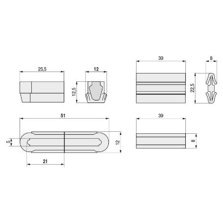CONECTOR OVVO FIJO 1240 12X51(2 KITS) TABLERO 19MM / 1 JUEGO-2 KITS TIPO FIJO KITS 100 KITS