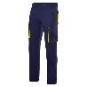 PANTALON STRETCH MULTIBOLSILLO BICOLOR ROPA BICOLOR MARINIO AMARLL TALLAJE TALLA 42