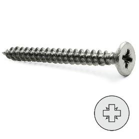 TORNILLO ROSCA MADERA CABEZA PLANA POZIDRIV INOXIDABLE DIN 7505-A LARGO 45MM DIÁMETRO 5MM (CAJA 1000)