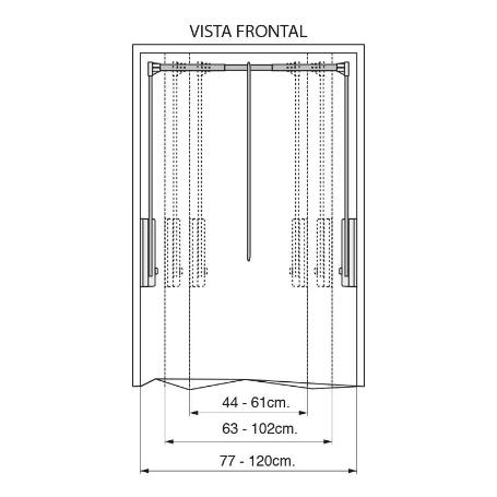 PERCHERO ABATIBLE SERVETTO 2004 COLOR MARRON EXT.PERCHERO 440-610 MM