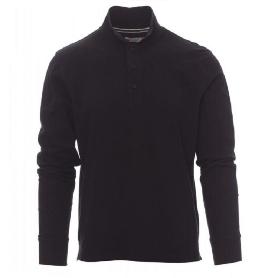 POLO PIQUE MANGA LARGA CUELLO CANALÉ VARIOS COLORES TALLA S-XXL COLOR ROPA COLOR NEGRO TALLA S