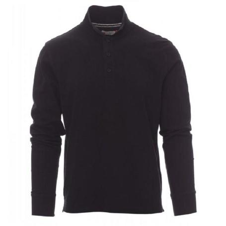 POLO PIQUE MANGA LARGA CUELLO CANALÉ VARIOS COLORES TALLA S-XXL COLOR ROPA COLOR NEGRO TALLA S