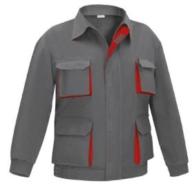 CAZADORA MULTIBOLSILLO BICOLOR TALLA 48-66 ROPA BICOLOR GRIS ROJO TALLAJE TALLA 56