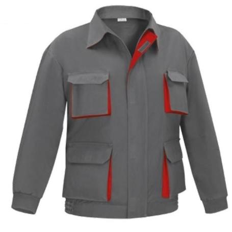 CAZADORA MULTIBOLSILLO BICOLOR TALLA 48-66 ROPA BICOLOR GRIS ROJO TALLAJE TALLA 60