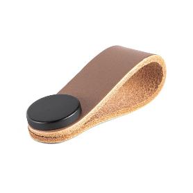 TIRADOR COLGANTE PIEL MODELO FLEXA 22X70 ACABADO BEIGE - NEGRO DIST. AGUJERO COLGANTE 22X70