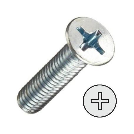 TORNILLO ROSCA METAL CABEZA PLANA DIN 965 ZINCADO METRICA M-5 LARGO 16MM (CAJA 1000)