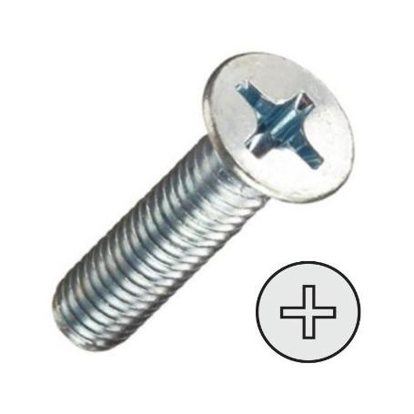 TORNILLO ROSCA METAL CABEZA PLANA DIN 965 ZINCADO METRICA M-8 LARGO 20MM