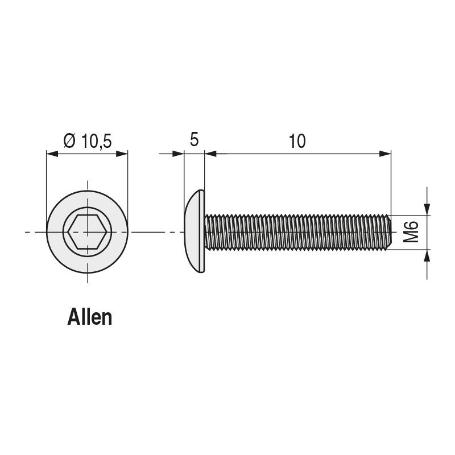 TORNILLO ROSCQA METAL ALLEN ISO 7380 NEGRO METRICA M-8 LARGO 40MM