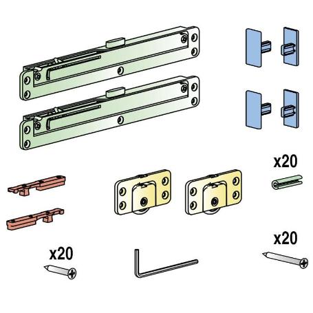 KIT HERRAJES LIVING BASE OUT PUERTA 20KG.