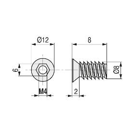 TITAN HPL TUERCA DE EMBUTIR ALLEN HIERRO. ELEGIR MÉTRICA Y LONGITUD. METRICA M-6 LARGO 10MM