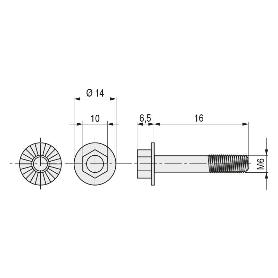 TORNILLO HEXAGONAL GRAFILADO 6921 ZINCADO. ELEGIR MÉTRICA Y LONGITUD. METRICA M-8 LARGO 25MM