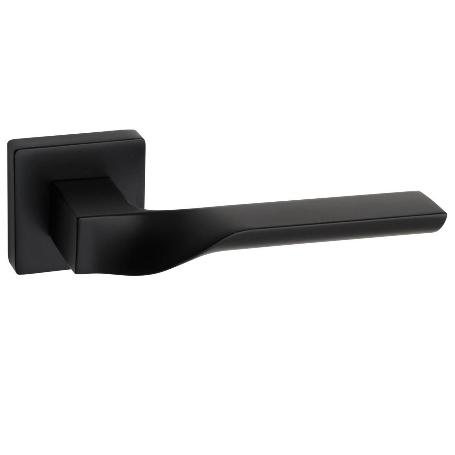 MANIVELA CON ROSETA DE 52X52. MATERIAL ZAMAK. MODELO SPINAL ACABADO NEGRO MATE