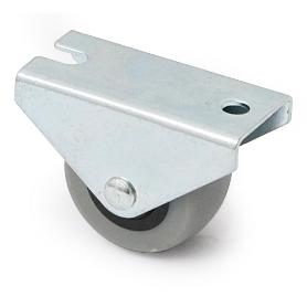 RUEDA FIJA ARANA ARO DE GOMA GRIS Ø30 H33 SOPORTE DE ACERO ZINCADO. 46X22. (CAJA 700)