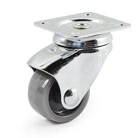 RUEDA GIRATORIA RODA ARO DE PLASTICO GRIS. DIAMETRO Ø40. PLÁSTICO ZINCADO