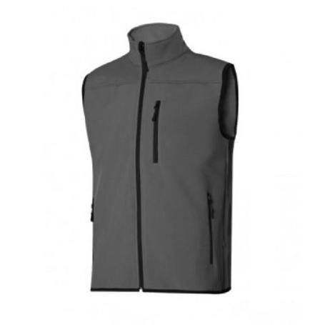 CHALECO SOFT SHELL ELASTICO VARIOS COLORES TALLA S-XXL COLOR ROPA GRIS CLARO TALLA S