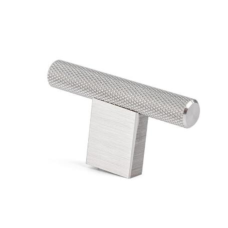 POMO CON FORMA DE T. MODELO GRAF MINI DE VIEFE. MATERIAL ALUMINIO ACABADO EFECTO INOX