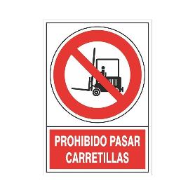 SEÑAL 537 PLASTICO 295X210PROH.P/CARRETIL PROHIBIDO PASAR CARRRETILLAS