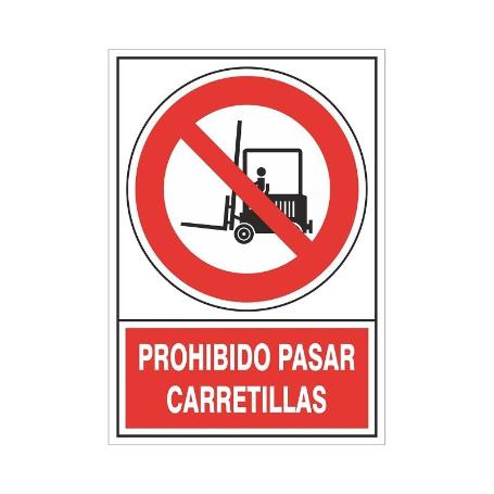 SEÑAL 537 PLASTICO 295X210PROH.P/CARRETIL PROHIBIDO PASAR CARRRETILLAS