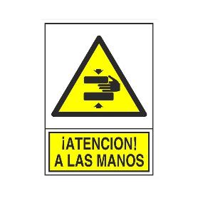 SEÑAL 397 PLAST.295X210 ATENC.MANOS ATENCION A LAS MANOS