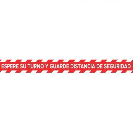 SEÑAL ADHESIVA PARA SUELO 1000X1000 ESPERE SU TURNO Y GUARDE DISTANCIA DE SEGURIDAD
