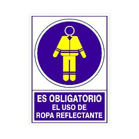 SEÑAL 697 PLAS.295X210OBL.ROPA REFLECT ES OBLIGATARIO EL USO DE ROPA REFLECTANTE
