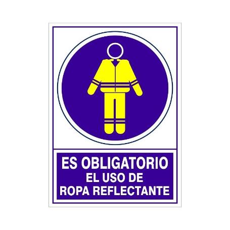 SEÑAL 697 PLAS.295X210OBL.ROPA REFLECT ES OBLIGATARIO EL USO DE ROPA REFLECTANTE