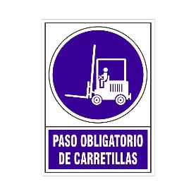 SEÑAL 657 PLAS.295X210PASO.OBL.CARRET. PASO OBLIGATORIO DE CARRETILLAS