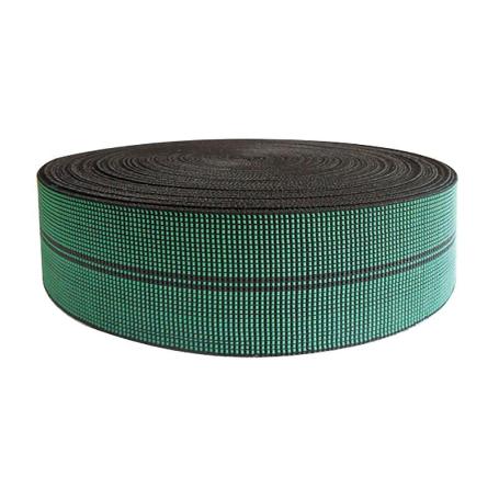 ROLLO 100 METROS DE CINCHA ELÁSTICA VERDE ELASTICIDAD 60% ANCHO CINCHA 60