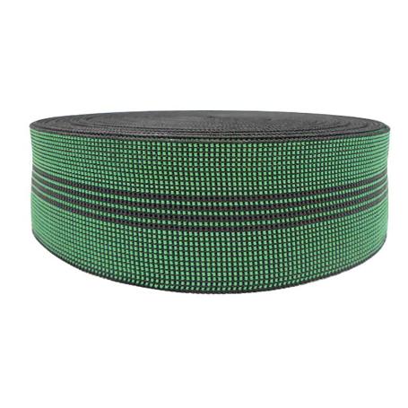 ROLLO 100 METROS DE CINCHA ELÁSTICA VERDE ELASTICIDAD 45% ANCHO CINCHA 80