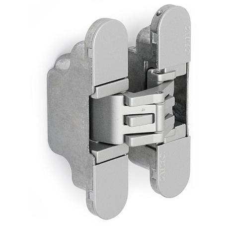 BISAGRA INVISIBLE KUBICA HYBRID K2760 - ACABADOS CROMO SATINADO Y NEGRO ACABADO CROMO SATINADO