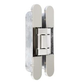 BISAGRA INVISIBLE KUBI7 K7120 NIQUEL SATINADO ZAMAK. REVERSIBLE. PATENTADA. 120-140KGS. (CAJA 6)