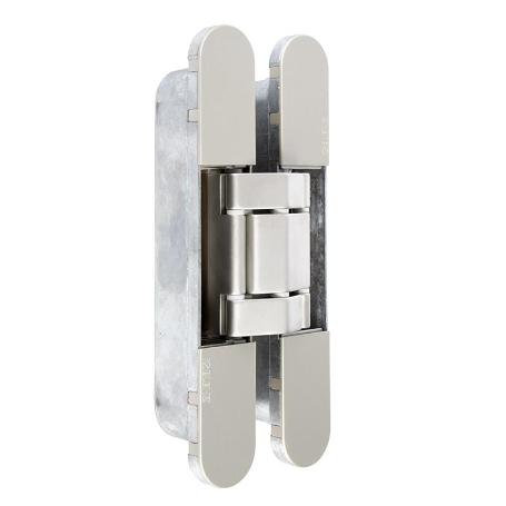 BISAGRA INVISIBLE KUBI7 K7120 NIQUEL SATINADO ZAMAK. REVERSIBLE. PATENTADA. 120-140KGS. (CAJA 6)