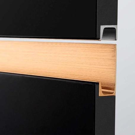 TIRADOR ALUMINIO MODELO JEY ACABADO LATÓN CAVA CEPILLADO LARGO LONG. 147 MM. (CAJA 15)