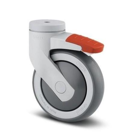 RUEDA GIRATORIA LEVINA Ø100 ARO GOMA FRENO CON FRENO