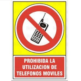 SEÑAL 542 PLAST.295X210PROHIB.TELEFONO PROHIBIDA LA UTILIZACION DE TELEFONOS MOVILES