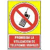 SEÑAL 542 PLAST.295X210PROHIB.TELEFONO PROHIBIDA LA UTILIZACION DE TELEFONOS MOVILES