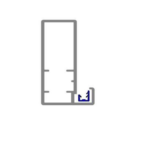 PERFIL ALUMINIO SIRIA 3,25M PLATA MATE PARA HACER VITRINAS. SIN JUNQUILLO. (CAJA 4)