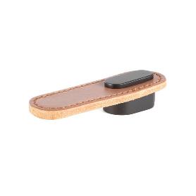 TIRADOR PIEL MODELO OBLONG ACABADOS NEGRO, BEIGE Y MARRÓN ACABADO BEIGE - NEGRO DISTANCIA 0MM-1 AGUJERO