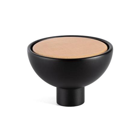 POMO ZAMAK/MADERA MODELO BOL Ø45 ACABADOS NEGRO, SAPELLY, HAYA, BLANCO ACABADO NEGRO-HAYA