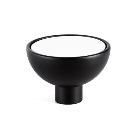 POMO ZAMAK/MADERA MODELO BOL Ø45 ACABADOS NEGRO, SAPELLY, HAYA, BLANCO ACABADO NEGRO-BLANCO