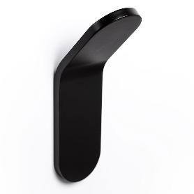 PERCHA TIK 40X125X47 NEGRO MATE  CON ADHESIVO 3M. RESISTENCIA 5KGS. (CAJA 6)