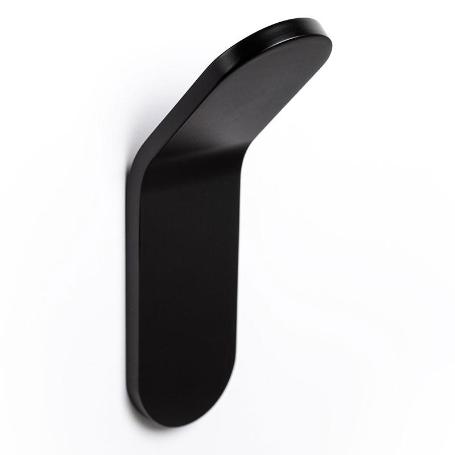 PERCHA TIK 40X125X47 NEGRO MATE  CON ADHESIVO 3M. RESISTENCIA 5KGS. (CAJA 6)