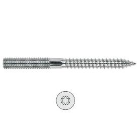 ESPARRAGO 2 ROSCAS TORX 6-40 ZINCADO LARGO 80MM DIÁMETRO 8MM