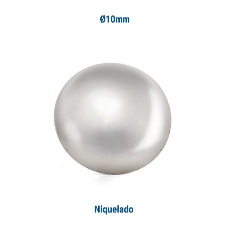 TACHUELA LISA HIERRO Ø10 ACABADO NIQUEL (CAJA 1000)