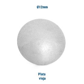 TACHUELA LISA HIERRO Ø12 ACABADO PLATA VIEJA (CAJA 1000)